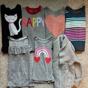 Lot of 7 kid’s sweaters size 4T